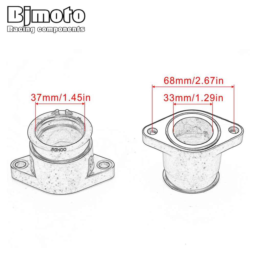 

Motorcycle Carburetor Adapter Inlet Intake Pipe For Yamaha YFM400A YFM400FA Kodiak 400 2WD 4WD Hunter Ultramatic Special Edition