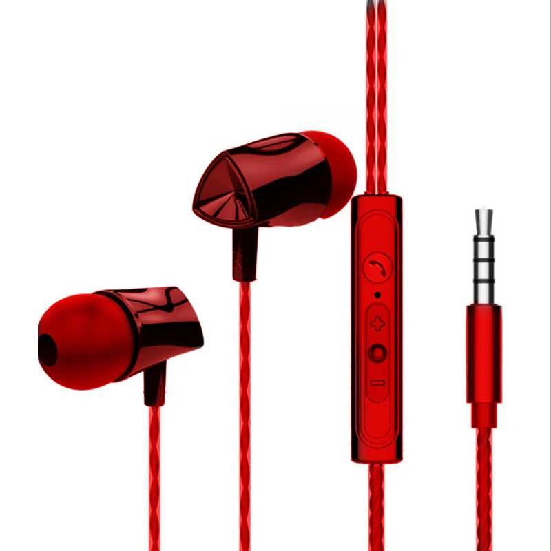 Red EARDECO 3,5 мм наушники-вкладыши проводные наушники для телефона Супер бас стерео спортивные наушники гарнитура с микрофоном динамические Fone de ouvido для iPhone - Цвет: Red
