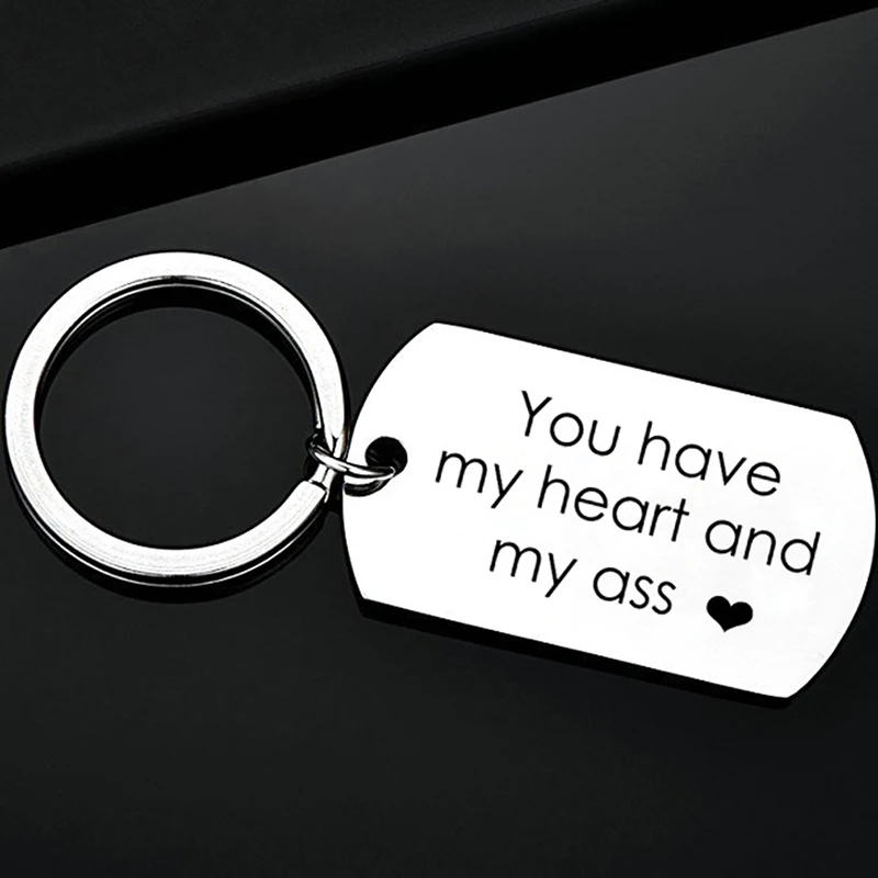 Funny Couple Keychain You Have My Heart And Ass Key Chain Keyring Women Men Jewelry Mujer Gift For Boyfriend Girlfriend | Украшения и