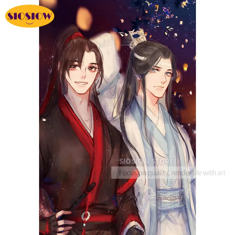 Картина из квадратных страз 5d &quotсделай сам&quot Mo Dao Zu Shi фигурка Wei Wuxian Lan Wangji наборы