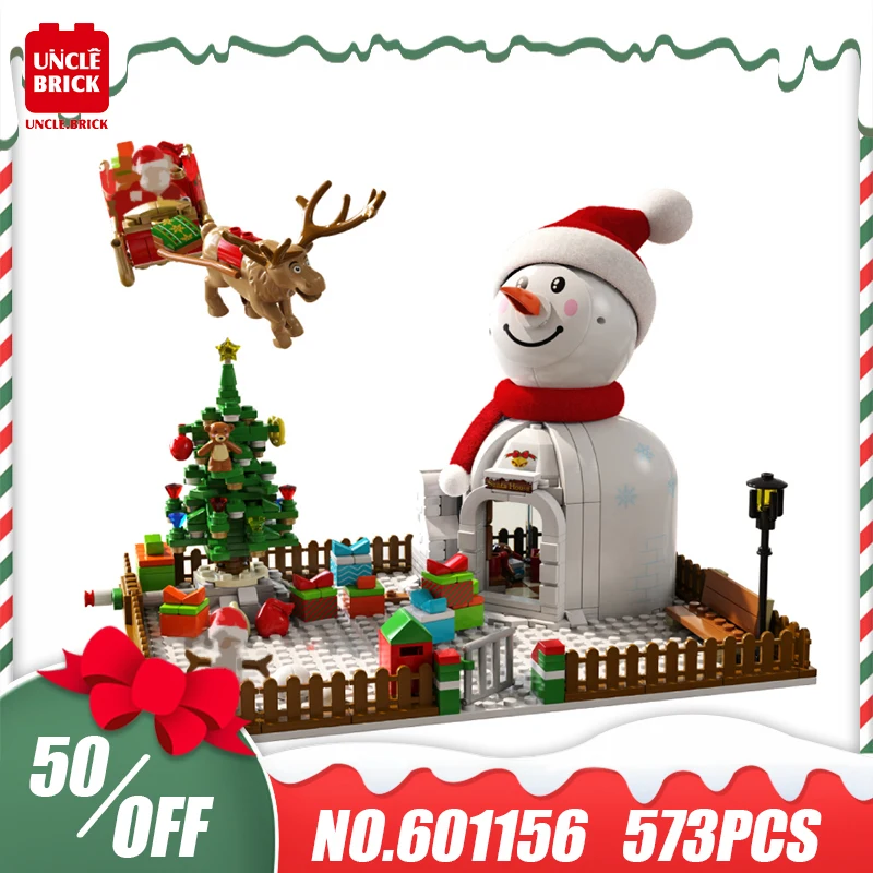 

Merry Christmas House Snowman Christmas Tree Home Furnishing Decoration Building Blocks Bricks 573pcs children Toy Gift Sets