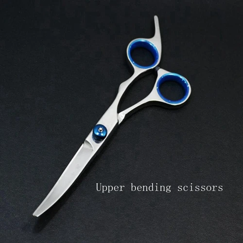 Upper bending scisso Ножницы для собак из нержавеющей стали, филировочные ножницы для домашних животных, для ухода за собаками, изогнутые ножницы с острым краем, для ухода за животными и кошками - Цвет: Upper bending scisso
