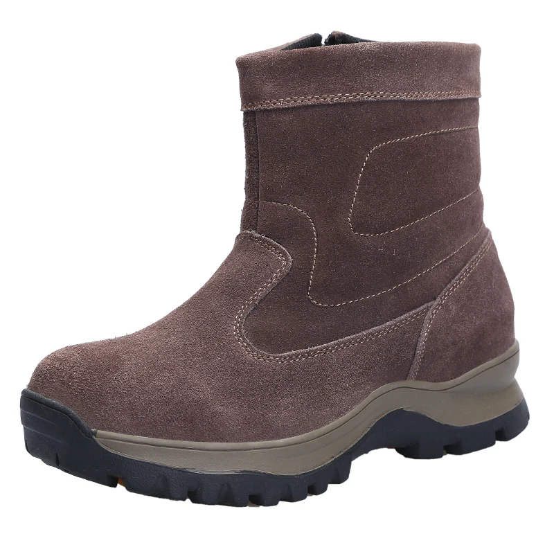 Рекомендую! Мужские замшевые ботинки из коровьей кожи на молнии до середины икры