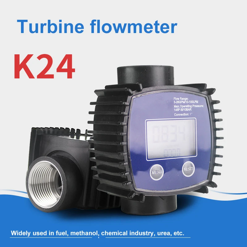 Medidor de Fluxo de Turbina K24 Medidor de Óleo e Combustível Diesel Medidor Digital de Combustível Rosca Fêmea Medidores de vazão