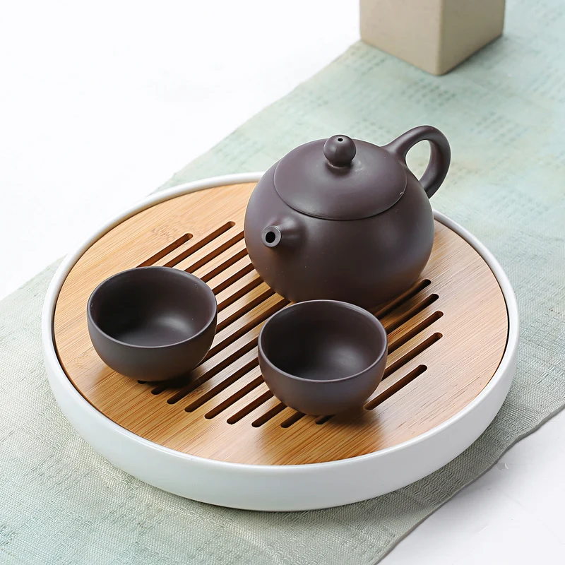 

Purple Clay Tea Set Luxury Office Chinese Kung Fu Tea Set Retro Japanese Vintage Teapot Juego De Te Teaware With Tray