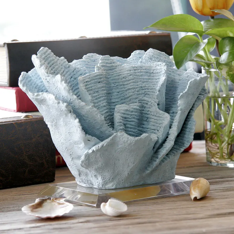 Креативный коралловый декор из белой и синей смолы современный простой