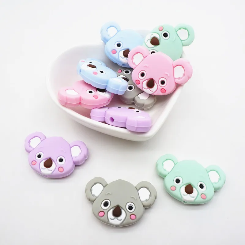 Chenkai 10 шт. силиконовые бусины для прорезывателя коала DIY животные прорезывания