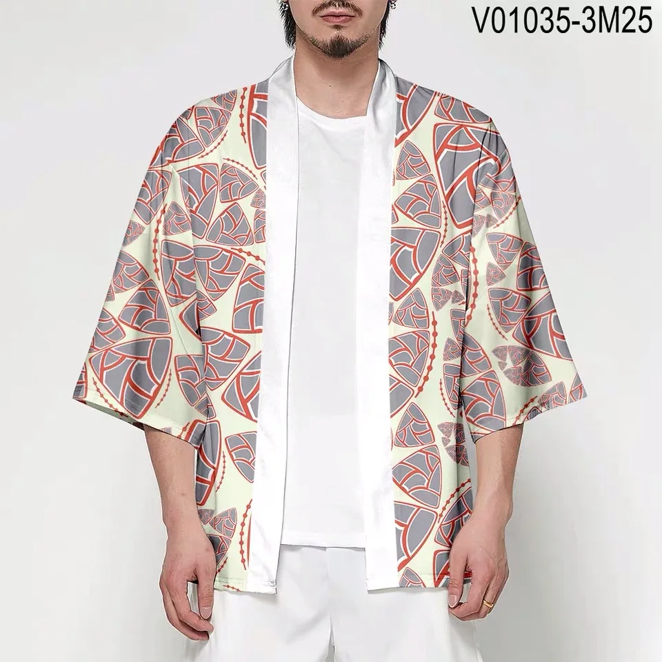 Японское кимоно юката Haori 3D печать Косплей женщин/мужчин мода лето Повседневная крутая короткий рукав - Цвет: H