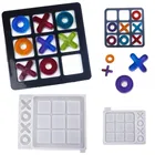Креативная силиконовая зеркальная форма Tic-Tac-Toe ox для шахматных игр, сделай сам, ювелирные аксессуары, изготовление эпоксидной смолы