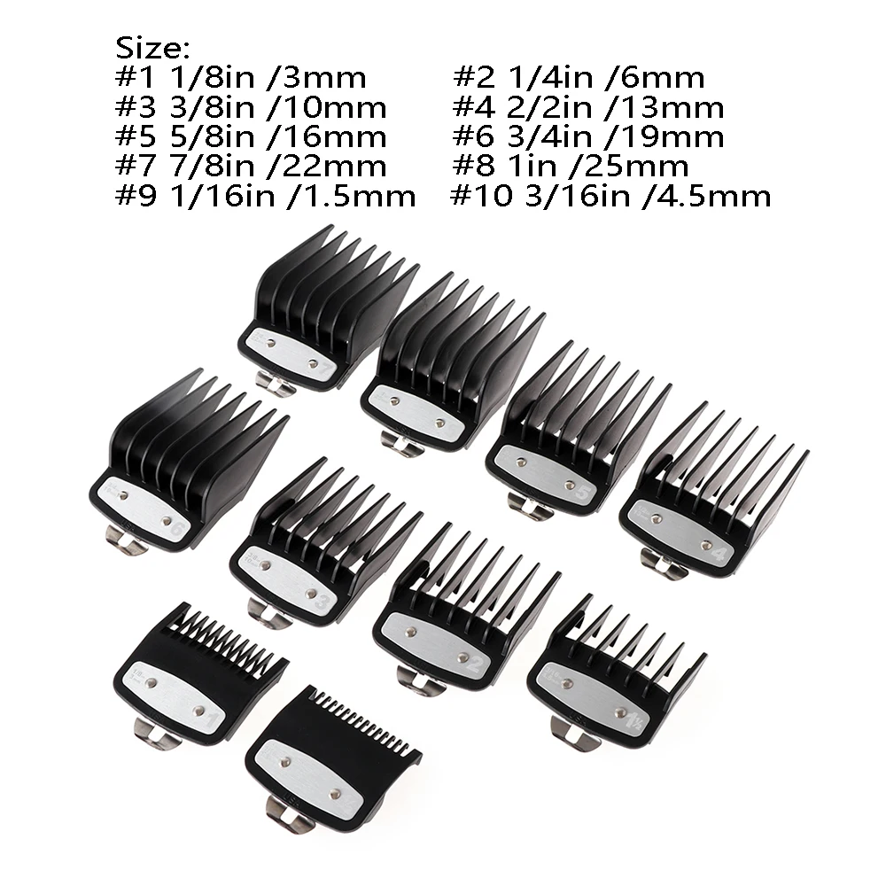 

10PCS/Set Colorful Limit Comb Guide Comb Multi-color Hair Clipper Trimmer Cutting Tool Universal Hair Salon Tools