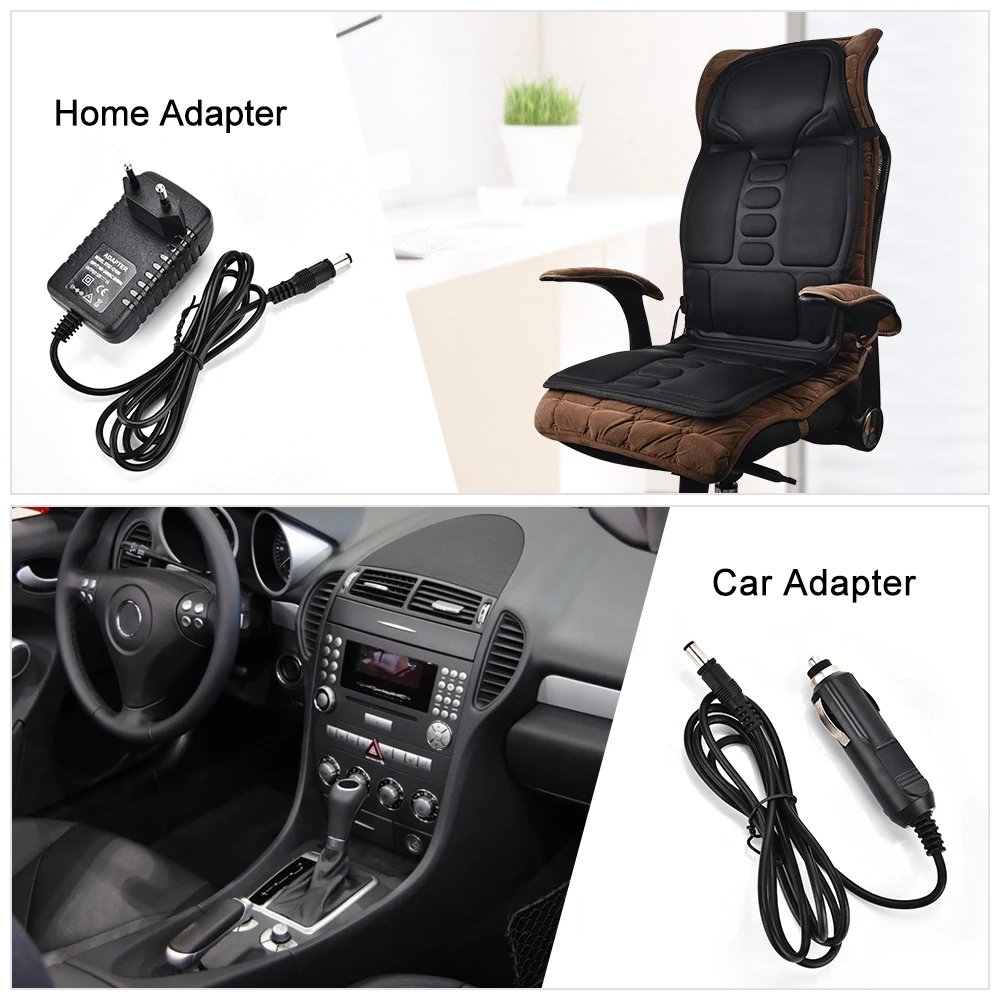 vender Massagem Cadeira Cussion Almofada De Assento Volta Massageador Elétrico Aquecimento Vibratório Para O Escritório Em Casa Do Carro Lombar Pescoço Alívio Da Dor Massagem