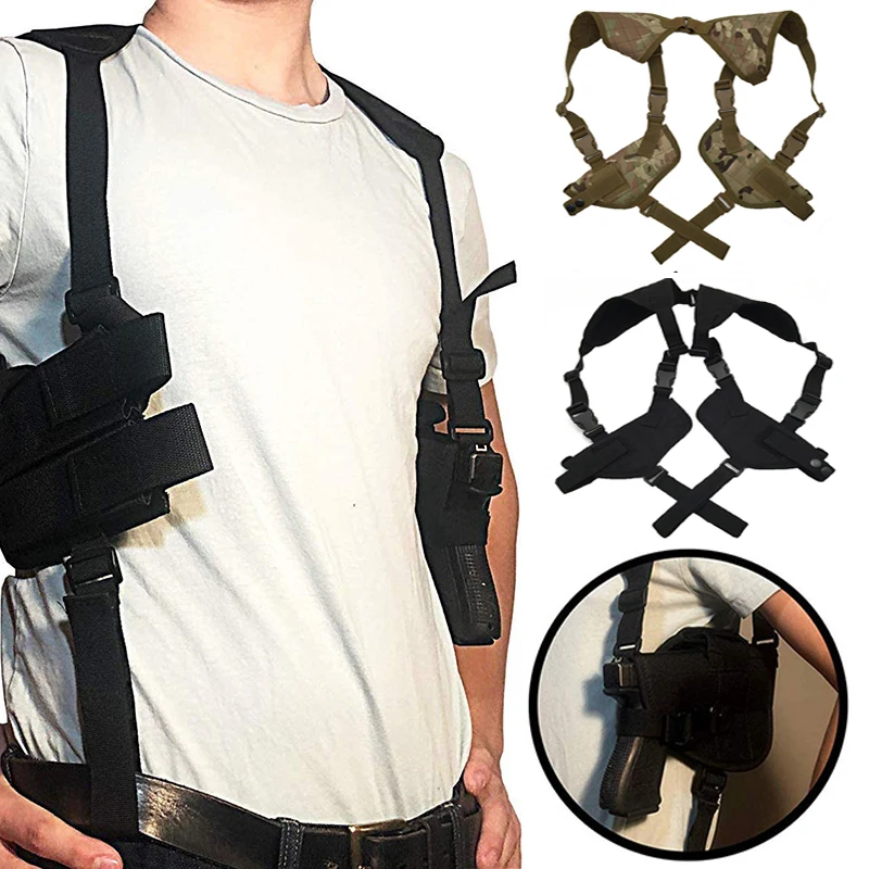 

Универсальная тактическая Наплечная кобура с двумя подмышками, скрытая сумка для переноски с левой и правой рукой, нейлоновый чехол для пис...