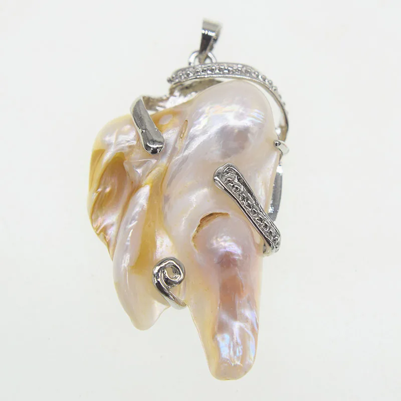 Жемчужные Подвески большого размера, подвеска с жемчугом свежей воды, уникальная форма в стиле барокко фиолетового/белого цветов, естественный цвет, свободная форма