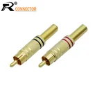 Разъем RCA Делюкс, 2 шт.1 пара, штекер RCA с позолотой, с металлической пружиной