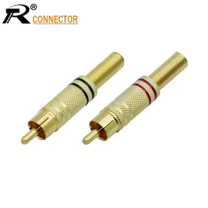 Разъем RCA Делюкс, 2 шт.1 пара, штекер RCA с позолотой, с металлической пружиной