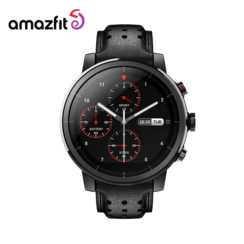 

Amazfit Stratos+ Flagship Smart Watch Genuine Leather Strap Sapphire Glass Flourorubber Strap for Android Phone