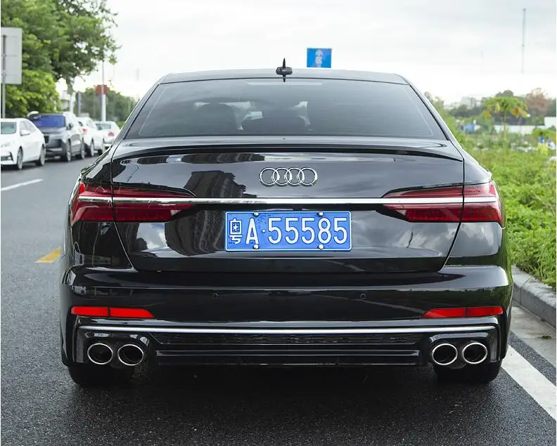 

S STYLE ABS / CARBON FIBER REAR TAIL WING TRUNK LIP SPOILER FOR Audi A6 S6 SLINE RS6 C8 2019 2020 2021