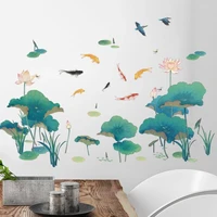 self adhesive lotus flower wall stickers living room sofa mural home office decor art diy room decoration decals for furniture