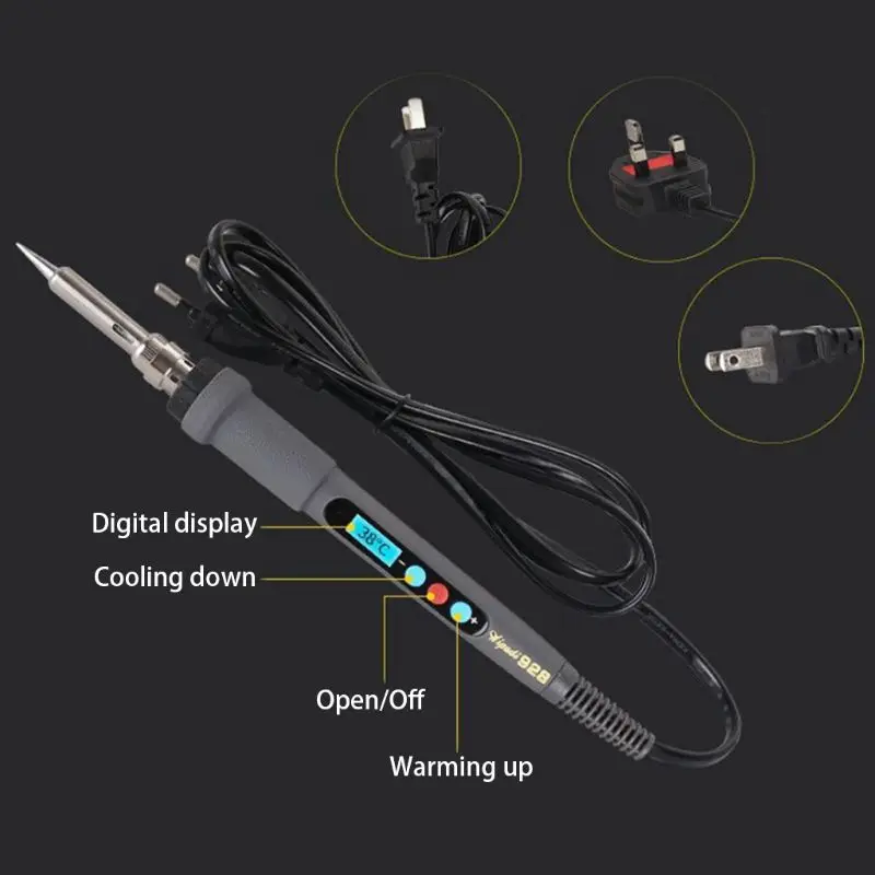 

60W AC 220 Digital Display Wood Burning Soldering Irons Crafts Tools Pyrography Pen Machine Kit Set EU Plug G6KA