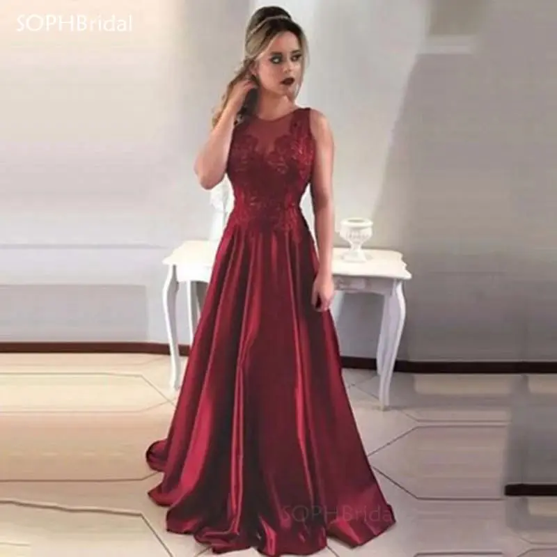 

Женское атласное вечернее платье, элегантное платье бордового цвета с кружевной аппликацией и открытой спиной, для выпускного вечера, 2021