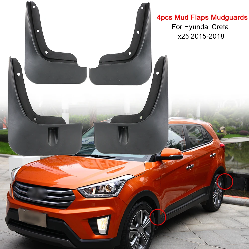 4 шт./компл. крыло брызговиков спереди и сзади Брызговики для Hyundai Creta ix25 2015 2016 2017 2018
