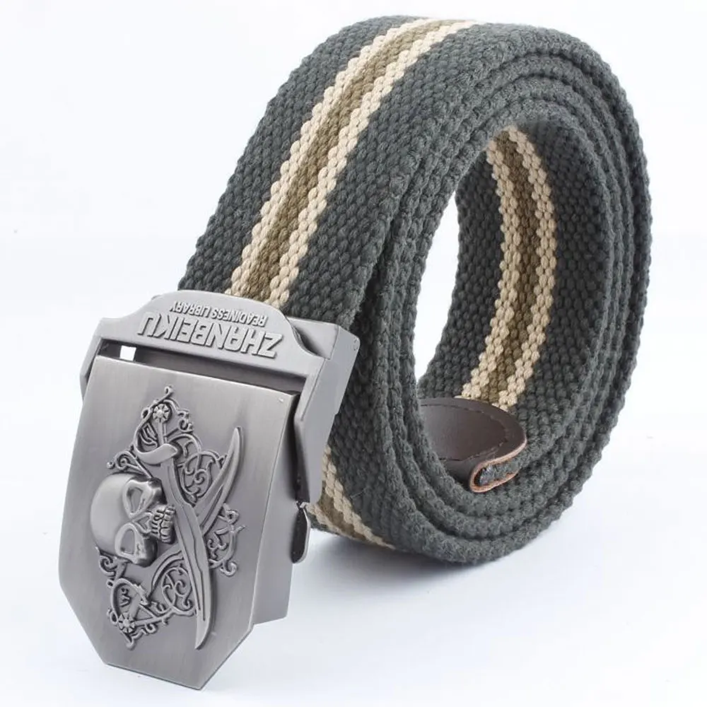 Style4 Army Stripe Мужской ремень, уплотненный холст, Нью-Йорк щит, ремни, военный пояс, армейский тактический ремень, высокое качество, ремень 110, 140 см, 10 цветов - Цвет: Style4 Army Stripe