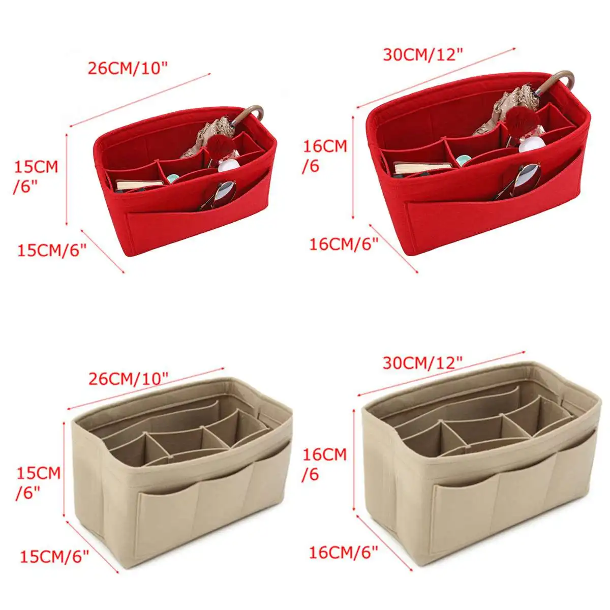 

Make up Organizer Felt Insert Bag For Handbag Travel Inner Purse Portable Cosmetic Bags Fit Various Brand Bags