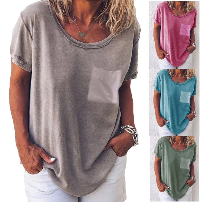 Female O-Neck Oversized T-Shirt Women Short Sleeve T-Shirts Summer Streetwear Sport Loose Tops Casual Gray Tee | Женская одежда