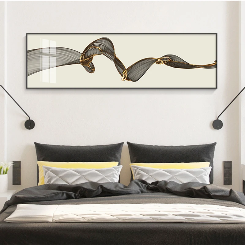 

Abstract Luxury Ribbon Canvas Painting Posters and Prints Nordic Wall Art Pictures for Living Room Bedroom Modern Home Decor