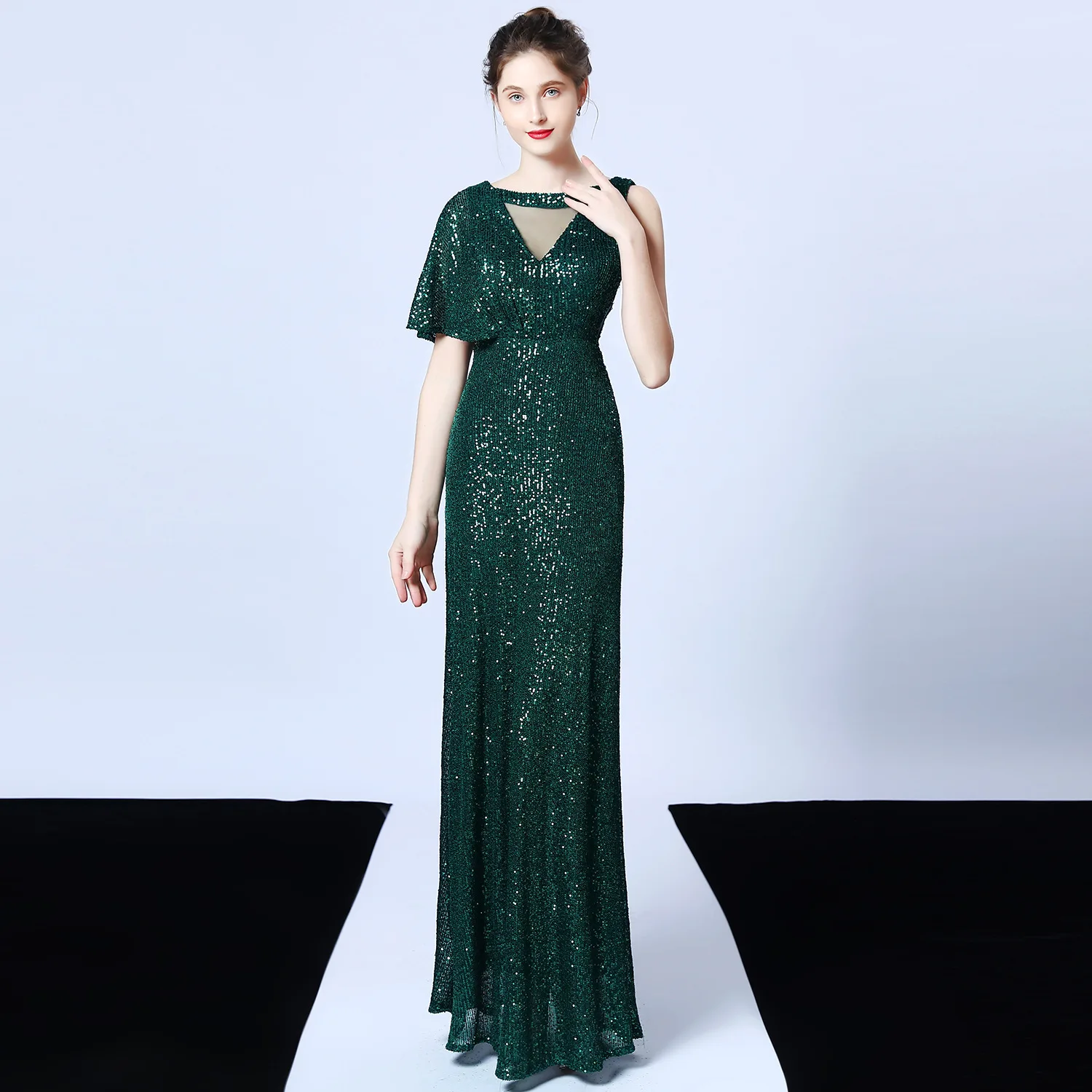 Party Sequined Evening Dress 2020 Sexy Long Robe Sparkling Gowns Backless Vestidos De Fiesta Formal Mermaid Dresses | Свадьбы и