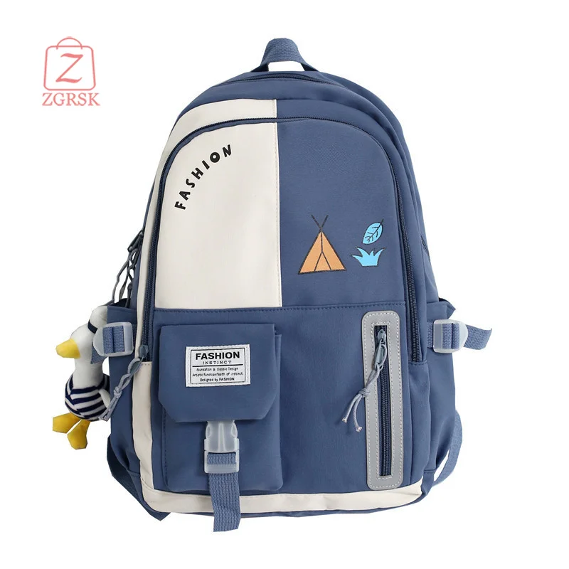 

2021 Модный женский рюкзак для учеников младшей и старшей школы, Женский контрастный рюкзак большой емкости