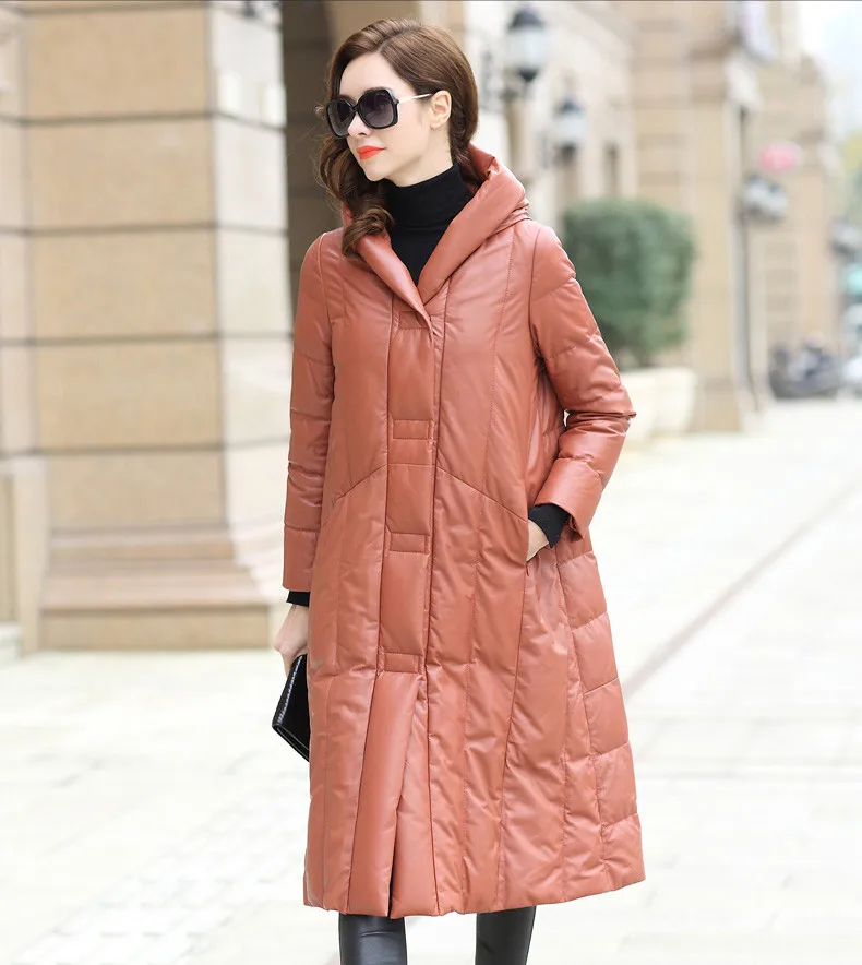 AYUNSUE Genuine Leather Jacket Winter Women Real Sheepskin Coat Female Korean Long Down Jackets Chaqueta Mujer MY4007 | Женская одежда
