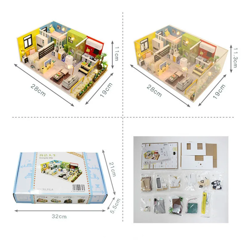 

Wooden Miniature Doll House Kids Toys Dollhouse With Furniture Assemble Diy Dollhouse Puzzle Toys For Children Model Gift