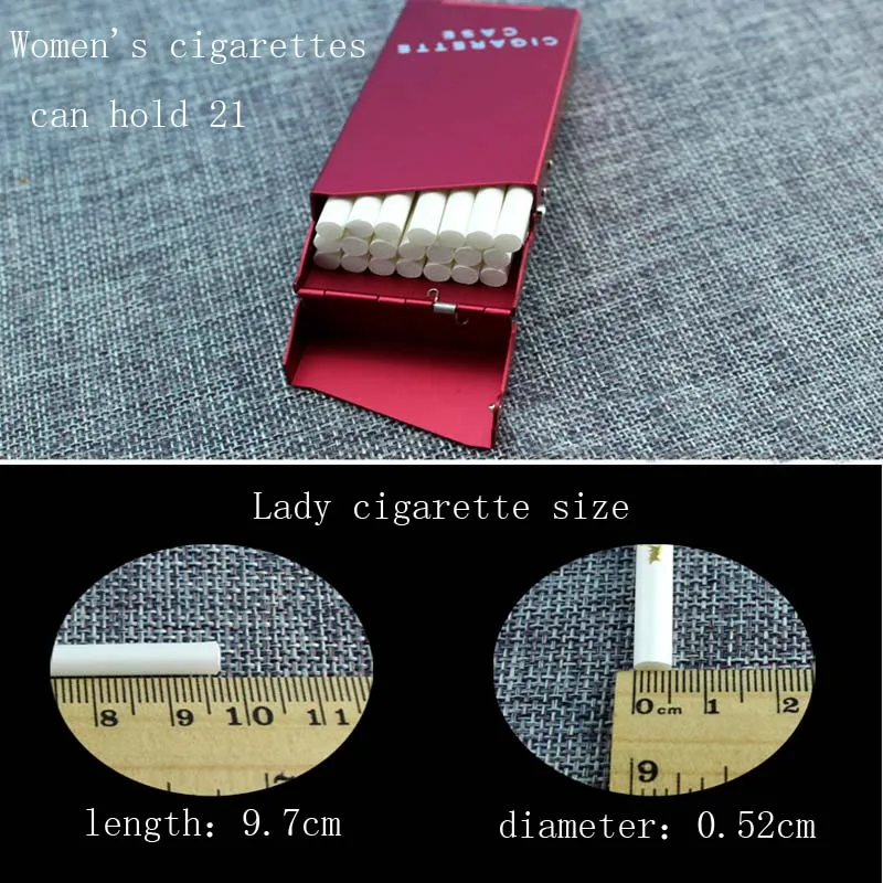 Тонкая сигарета чехол металлическая коробка для хранения сигар Портативный