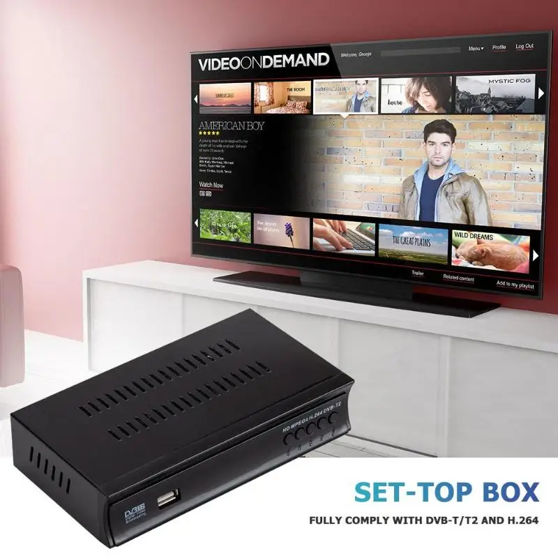DVB-T/T2 ТВ приемник 3D цифровое видео наземное HD 1080P телеприставка ЕС