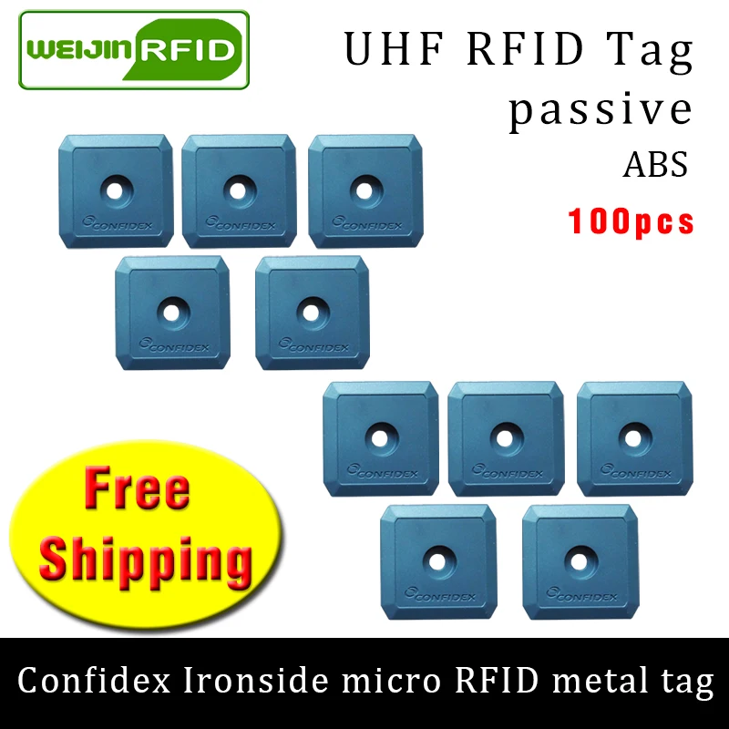 UHF RFID Метка confidex ironside micro 915m 868m Impinj Monza4QT EPC 100 шт. Бесплатная доставка Прочный ABS