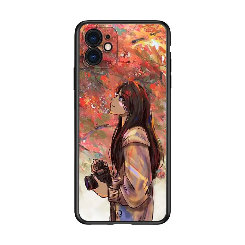 

Couple cute cartoon for Apple iPhone 12 Pro Max Mini 11 Pro XS Max X XR 6S 6 7 8 Plus 5S SE2020 Soft Black Phone Case