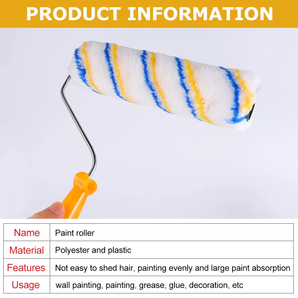 

4pcs 250mm DIY Paint Brushes Wall Paint Roller Brush for Home Dorm Hotel Decorating