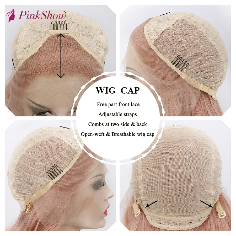 Парик из синтетического кружева PINKSHOW розовый и фиолетовый парик натурального