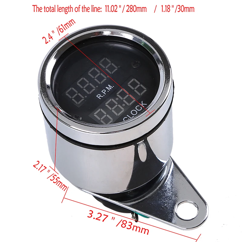 Универсальный светодиодный цифровой спидометр POSSBAY из нержавеющей стали для