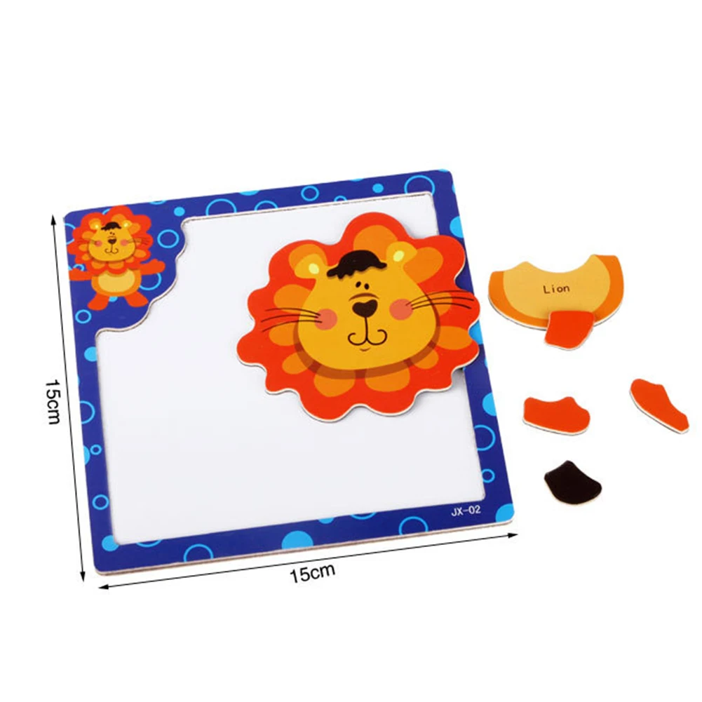 

Wooden Cartoon Animal Puzzles Magnetic Jigsaw Board Early Educational Kids Toy New