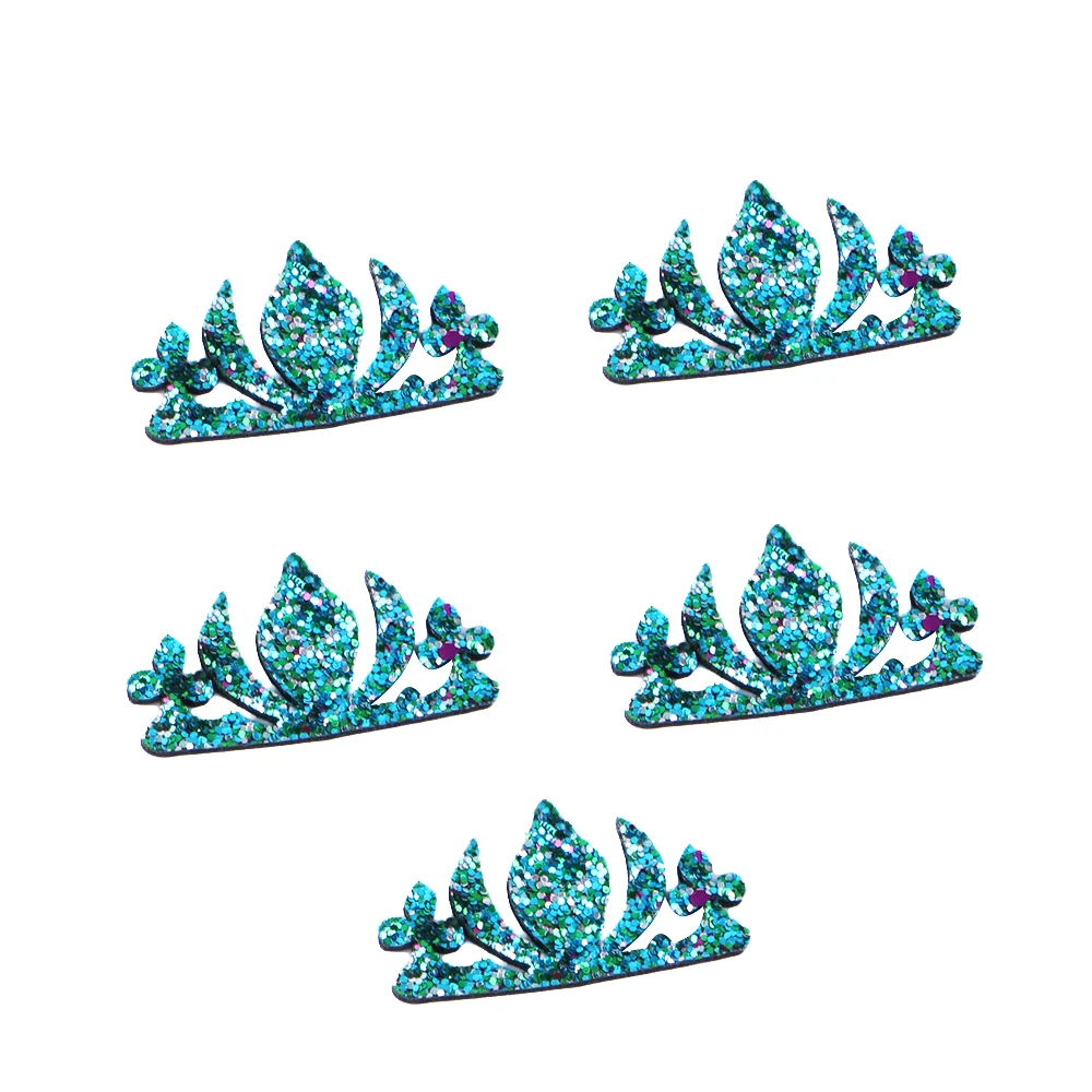 Аппликации в виде короны 10 шт. модные Блестящие нетканые нашивки из войлока