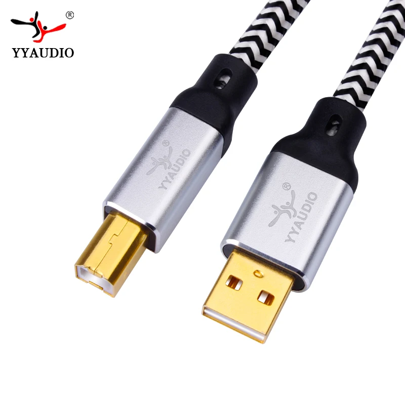 YYAUDIO Hi End OCC посеребренный USB аудио кабель для передачи данных DAC hifi A B usb кабель|usb