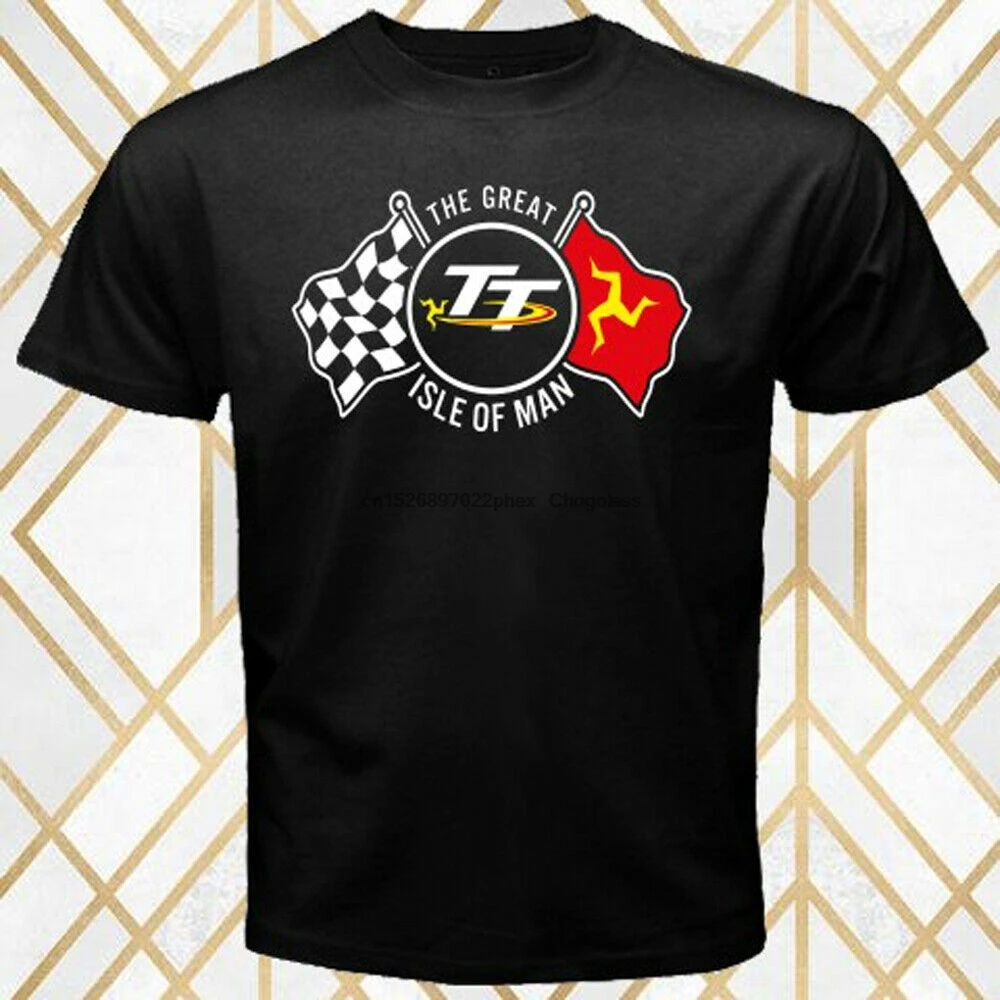 Мужская черная футболка с логотипом большой острова Мэн размер S - 3XL | одежда