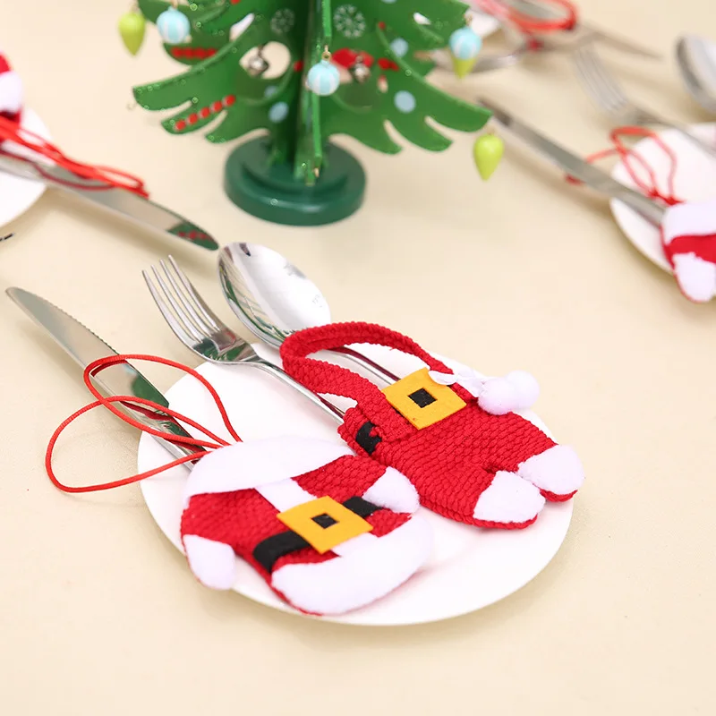 

Home Christmas Tableware Cutlery Sets Desktop Decoration Santa Claus Clothes Holiday Party Decor