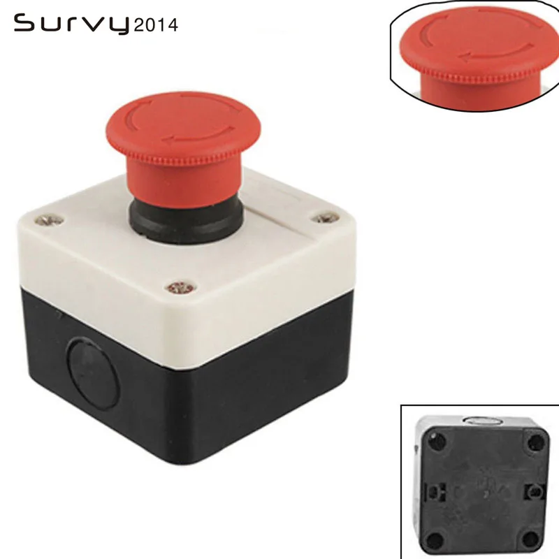 1 шт. пластиковый корпус красный знак кнопочный переключатель DPST гриб Кнопка