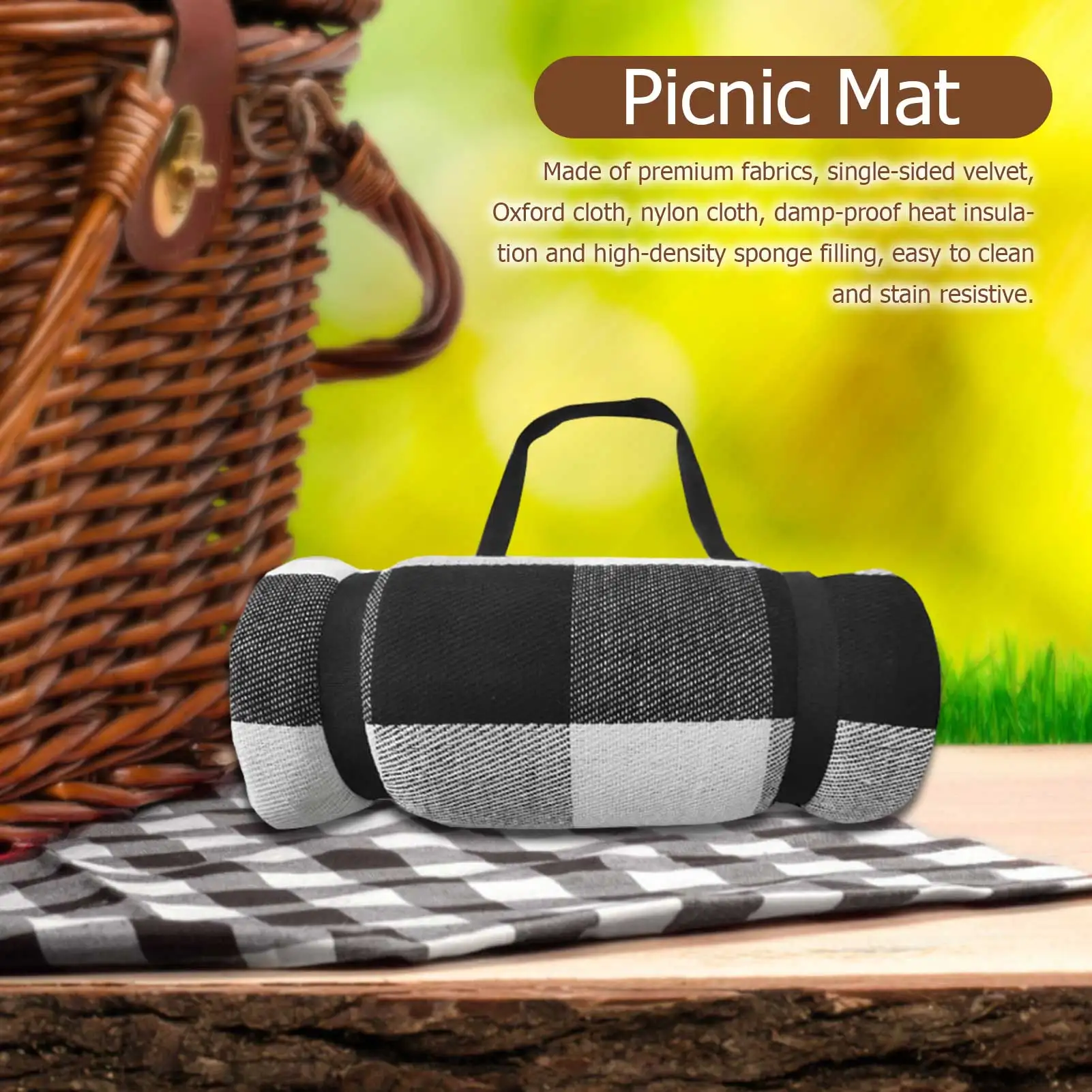 

Picnic Blankets 200X200/300CM Lightweight Blanket Thickened Upgrade Folding Waterproof Portable Mat For Outdoor Picnics Camping