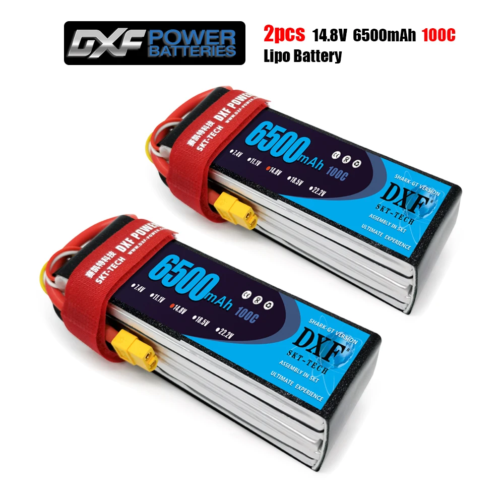 DXF 4S 14.8V 6500mAh 100C 200C Lipo Battery 4S XT90 XT60 T Deans EC5 For FPV Drone Airplanes Car Boat Truck Helicopter