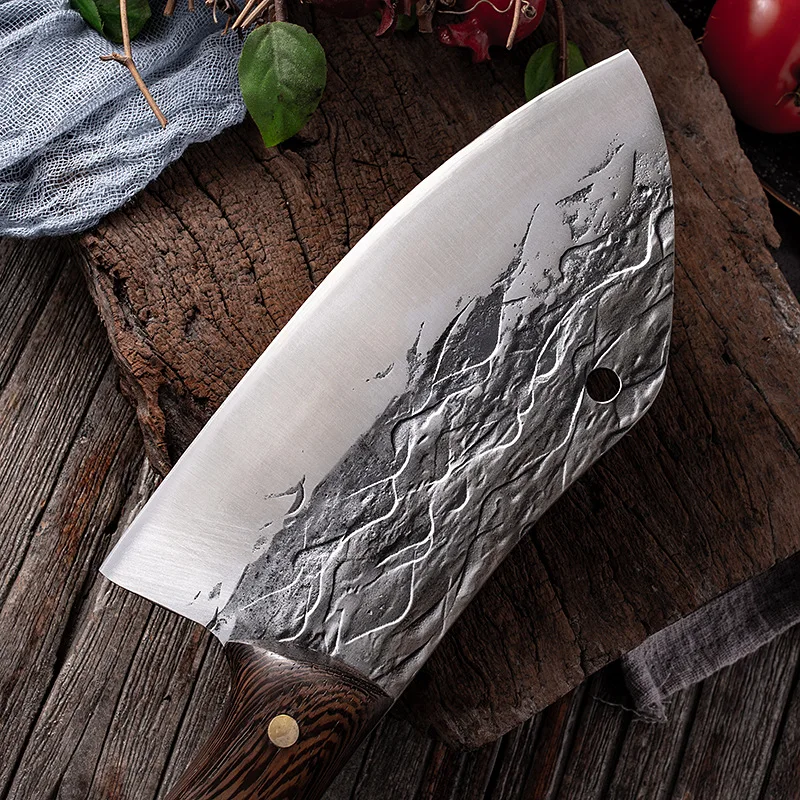 Кованый нож для нарезки кухонный мяса домашняя посуда многофункциональное