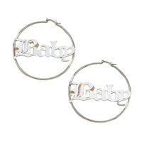 new trendy ins baby letters charming gorgeous geometric hoop earrings korean fashion chic women party jewelry